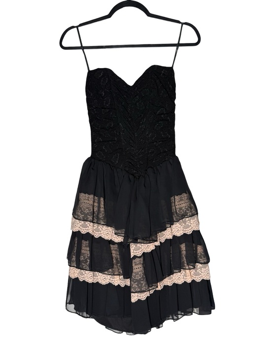 Florencia Fiume Dresses & Skirts - Florencia Fiume Strapless Lace Tiered Party Dress Medium Goth Coquette VTG USA